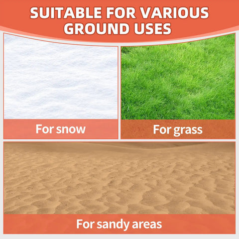 Image showing stackable RV leveling blocks set of 4 for various ground uses: snow, grass, and sandy areas.