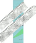 HLZC 2 Piece Hem Ruler Set For Quilting And Pressing Hems Clear Grid Markings Non-Slip hot iron template tool 43 cm and 30 cm sizes