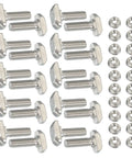 Beefy M6 X 20mm T Slot Bolts Kit With Hammer Head Drop In Bolts And Hex Flange Nuts For 30 Series Aluminum Extrusion 20 Sets Sliding Screws Silver Finish