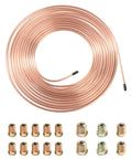 RACOONA 25 ft 3/16 brake line tubing coil, copper-nickel alloy, with 16 gold fittings