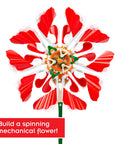 SolarFlower Ruby Ripple STEM Kit Build A Motorized Solar Powered Flower With Spinning Colorful Petals An Educational Gift For Kids Ages 8 And Up Adults, front view