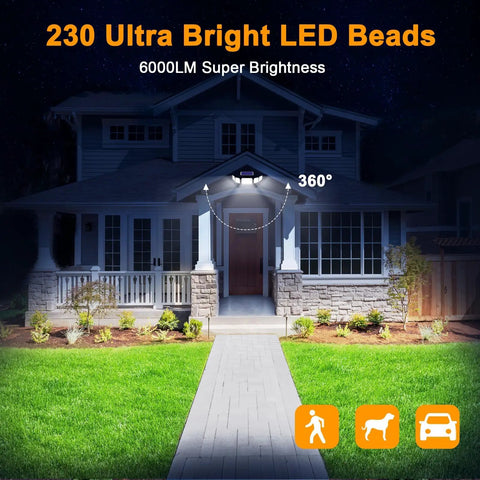 Gonna Keep Your Yard Secure With These Hella Bright 6000 Lumen Solar Security Flood Lights Featuring Five Adjustable Heads And Remote Control Plus IP65 Waterproof Motion Sensor Two Pack Smooth Moving Gear