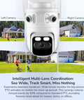 Wireless Triple Lens 2K Security Camera System All In One Outdoor With 360 Degree Pan And Tilt in front of a house image