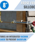 Frost Free Sillcock 8 Inch Length Anti Siphon Hydrant Three Quarter Inch Hose Bibb To One Half Inch Push Adapter in use