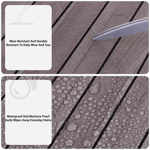 Peel And Stick Wood Panel Wallpaper For Ceilings And Walls Featuring Slick Self Adhesive Vinyl Rolls showing waterproof texture and durability.