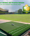 Oversized 6 By 4 Ft Golf Hitting Mat For Driver And Iron Practice Indoor Outdoor Pro Grade Turf With Alignment Lines