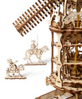 Detail of Tower Windmill 3D Puzzle Kit For Adults With Moving Parts Wooden Mechanical Model Building Kit DIY Craft Project