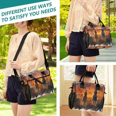 Desert Cowboy Insulated Lunch Bag For Women With Adjustable Shoulder Strap Reusable Lunch Tote For Work Picnic Or Camping