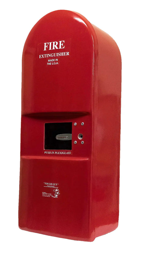 Large Fire Extinguisher Cabinet Fits 20 Pound Extinguisher With Badass Fiberglass Body Solid Breakglass T Handle wall mount red cabinet