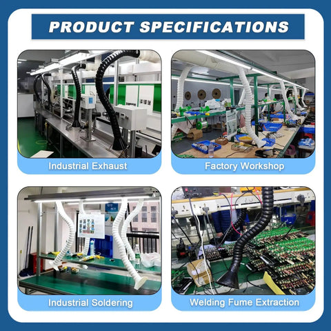Various applications of Pro Grade Solder Smoke Purifier Exhaust Pipe with 360 Degree Laser Fume Extractor and Bamboo Tube