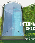 2 Person Waterproof And Windproof Camping Tent For 3 To 4 Seasons With Lightweight Aluminum Poles Fast Setup And Compact Backpacking Design Perfect For Hiking Outdoor Adventures And Backpack Trips, showing interior space and mesh canopy.