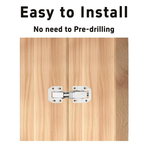 Two Pack No Slam Soft Close Hidden Spring Hinges, 90 Degree Brushed Nickel Frameless Concealed Cabinet Hinges, surface mount installed