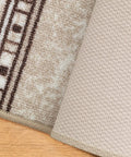Close-up of non slip stair treads peel and stick rugs set of 13 with modern border, gray 8x30 inches, showcasing grip texture.
