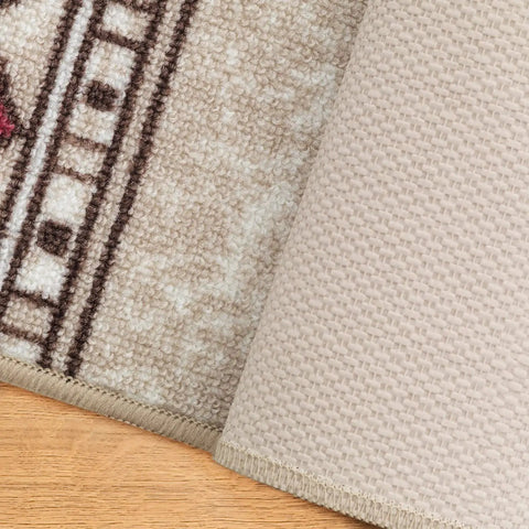 Close-up of non slip stair treads peel and stick rugs set of 13 with modern border, gray 8x30 inches, showcasing grip texture.