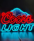 Beer Neon Sign LED Bar Light For Man Cave And Home Bar Decor Mountain Pattern Printing With Beer Logo in red and ice blue glow