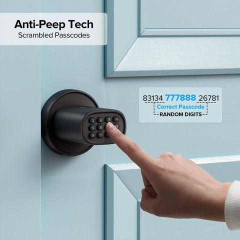 Fingerprint Door Knob With Keypad And Biometric Unlock, Three In One Keyless Entry For Interior Doors, Auto Lock After Inactivity