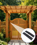 Beefy Heavy Duty Gate Butt Hinges For Wooden Fences And Shed Doors Outdoor Hardware shown on wooden gate with trellis