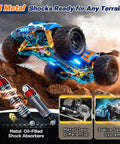 One Sixteenth Brushless Remote Control Car For Adults 64 KMH Off Road 4X4 All Terrain RC Monster Truck with metal shocks