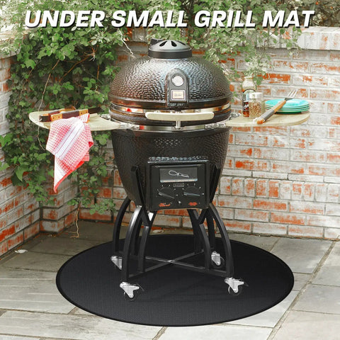 40 Inch Round Fire Pit Mat For Outdoor Grills And Bonfires under grill, heavy duty fireproof waterproof pad on patio