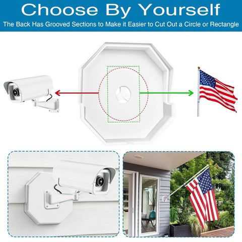 Octagon Exterior Light Fixture Mount Block Kit 2 Pack Paintable White Easy Install Weather Resistant Vinyl Siding Mounting Block For Half Inch Lap Siding And 4 Inch Siding Ideal For Exterior Lights Cameras And Doorbells on white siding