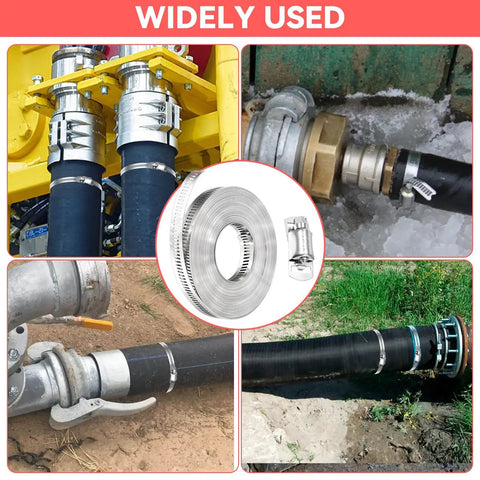 DIY Cut To Fit 304 Stainless Steel Worm Gear Hose Clamps Kit With Thirty Two Point Eight Feet Strap And Thirty Fasteners usage