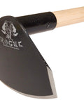 Close-up view of 7 Inch Wide Blade Heavy Duty Garden Cultivator Hoe Tool for Breaking Sod And Cultivating Soil in Tough Patches.