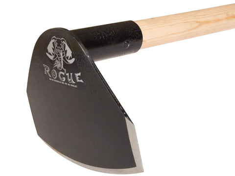 Close-up view of 7 Inch Wide Blade Heavy Duty Garden Cultivator Hoe Tool for Breaking Sod And Cultivating Soil in Tough Patches.