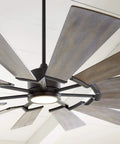 Heavy Duty 72 Inch Outdoor Ceiling Fan Serving Big Porch Vibes With A Knockout Windmill Frame And Weathered Oak Blades Pushing Serious Airflow Plus Dimmable Remote Led And Energy Star Cool Factor close-up view of windmill frame and weathered oak blades