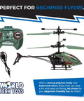 Boba Fett RC Helicopter For Kids 8+ Easy Fly Remote Control Toy With LED Lights Durable Polymer Body Coaxial And Rear Rotors