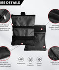 Golf Bag Organizer Pouch With 3 Zip Pockets And Sturdy Hook Multi Pocket Design for storing balls, accessories, close-up details