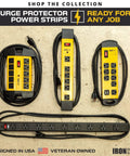 Beefy 10 Outlet Heavy Duty Surge Protector Power Strip With Built In Circuit Breaker 15 Ft Extension Cord 2700 Joule Protection