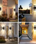 Dusk To Dawn Outdoor Wall Light Up And Down Porch Lights Outdoor Wall Mount Black Waterproof Exterior Light Fixture for house and patio
