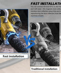 Comparison of fast installation vs traditional installation for 4 Inch Magnetic Dust Collection Quick Connect Kit With Ridiculously Strong N52 Magnets And Dual Sealed Gaskets Quick Swap For Table Saws Shop Vacs And Workshop Accessories Straight Up No Sweat Setup.