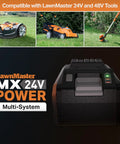 4.0Ah 24V And 48V Cordless Battery For LawnMaster And Vacmaster Tools With LED Power Indicator, Hassle Free Recharge
