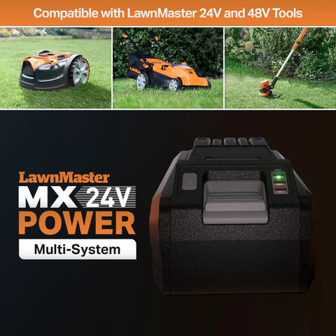 4.0Ah 24V And 48V Cordless Battery For LawnMaster And Vacmaster Tools With LED Power Indicator, Hassle Free Recharge
