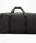 60L Heavy Duty Duffel Travel Bag With Waterproof 900D Exterior And Foldable Design, large black gear bag, front view.
