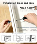 Installation process for Beefy Matte Black Zinc Alloy Cabinet Knobs 5 Pack, Solid Round Single Hole Pulls, with screwdriver and screws.
