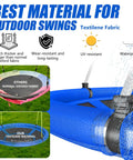 Heavy Duty 43 Inch Disc Swing For Backyard With 600Lb Weight Capacity And Carabiners, Textilene fabric material close-up