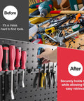 Magnetic Pry Bar Holder With Five Slots Heavy Duty Tool Organizer For Pry Bars Pliers And Screwdrivers Magnetic Storage Rack