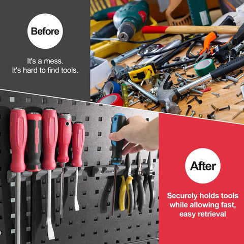 Magnetic Pry Bar Holder With Five Slots Heavy Duty Tool Organizer For Pry Bars Pliers And Screwdrivers Magnetic Storage Rack