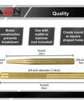 Two Piece Brass Drift Pin Punch Set Non Marring Mechanic Chisel Punches For Vehicles Auto Repair Cars Trucks And Vans Built To Last
