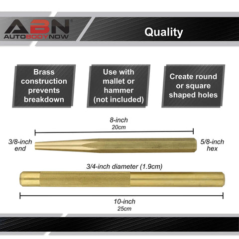 Two Piece Brass Drift Pin Punch Set Non Marring Mechanic Chisel Punches For Vehicles Auto Repair Cars Trucks And Vans Built To Last