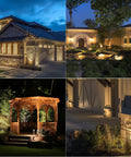 Outdoor spaces lit by 18W Low Voltage LED Landscape Flood Light With Adjustable Wall Spotlight Waterproof Outdoor Lighting