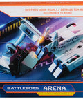 Hella Entertaining BattleBots Arena Remote Control Robot Building Kit With Twenty Plus Pieces Boss Level STEM Project For Girls Boys Seven Plus Totally Sick Combat Action Set box showing combat robots and arena.