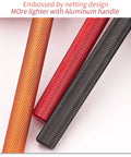 Close-up of three aluminum handles from Heavy Duty Bike Headset Cup And Bottom Bracket Press Install Tool with netting design.
