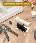 2 Pack Self Closing Door Hinges With Adjustable Tension And 90 Degree Stop on wooden floor with installation tools