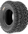 Close-up of 20x108 ATV UTV tire with heavy-duty 4-ply non-directional tread, puncture resistant for Set Of 2 20x108 ATV UTV Tires