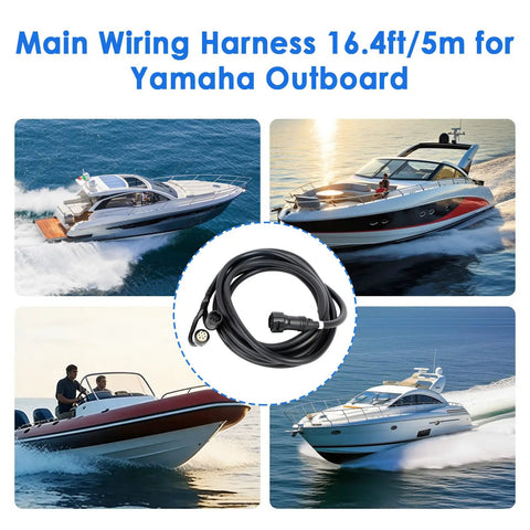 Main Wiring Harness For Yamaha Outboard Motor Remote Control surrounded by boats, 16.4ft cable, plug and play