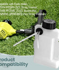Replacement Gas Trimmer Fuel Tank With Exact Fitment And Wide Compatibility shown beside Ryobi models on grass