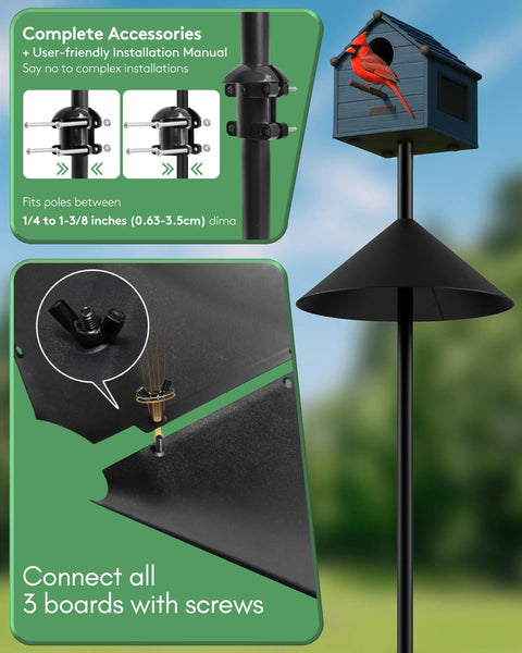 19 Inch Metal Squirrel Baffle For Bird Feeder Poles And Shepherds Hook Heavy Duty Outdoor Guard Chew Proof And Rust Resistant